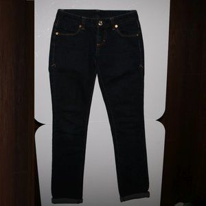 Armani Exchange Jewel Button Denim Blue Cuff Jeans